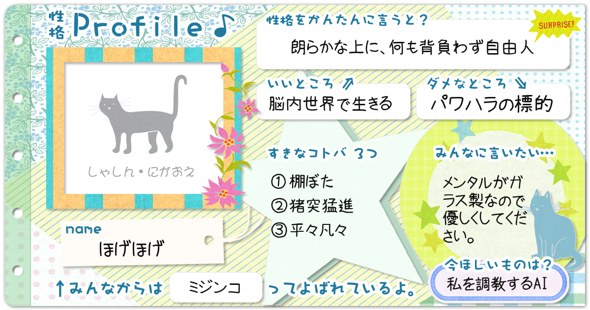 性格診断 勝手にプロフィール帳 性格編 無料のハニホー 診断結果